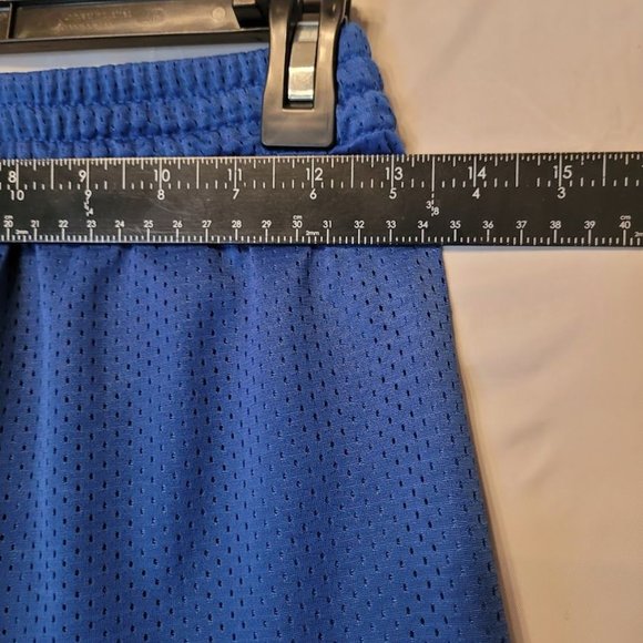 Vintage Starter Blue Mesh Running Sweat Shorts With Pockets Size L 10-12 - Picture 13 of 14